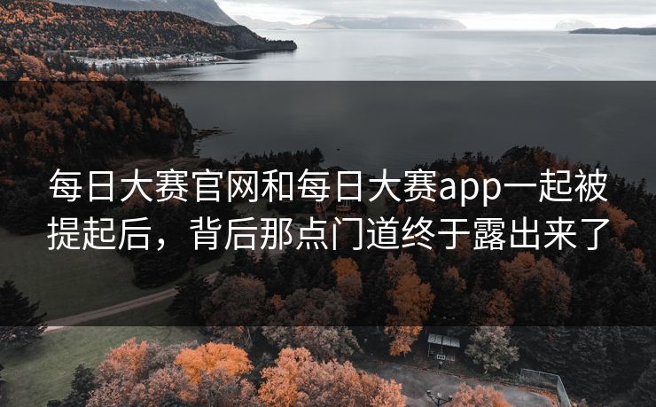 每日大赛官网和每日大赛app一起被提起后，背后那点门道终于露出来了