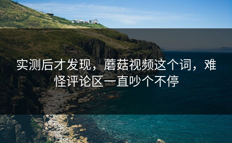 实测后才发现，蘑菇视频这个词，难怪评论区一直吵个不停