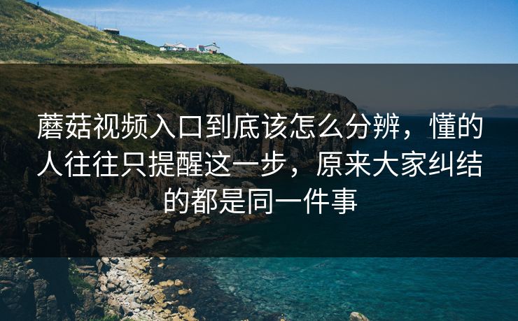 蘑菇视频入口到底该怎么分辨，懂的人往往只提醒这一步，原来大家纠结的都是同一件事