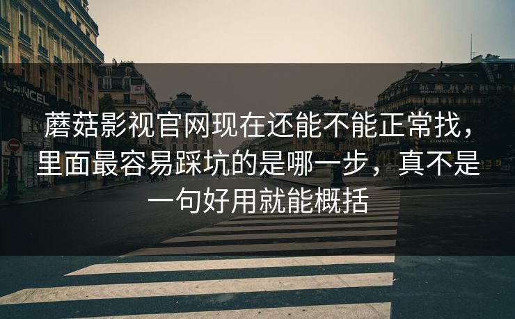 蘑菇影视官网现在还能不能正常找，里面最容易踩坑的是哪一步，真不是一句好用就能概括