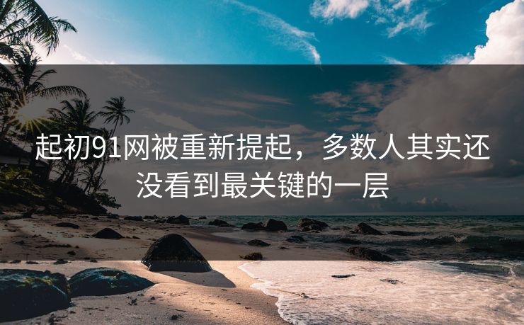 起初91网被重新提起,多数人其实还没看到最关键的一层 起初91网被重新提起,多数人其实还没看到最关键的一层